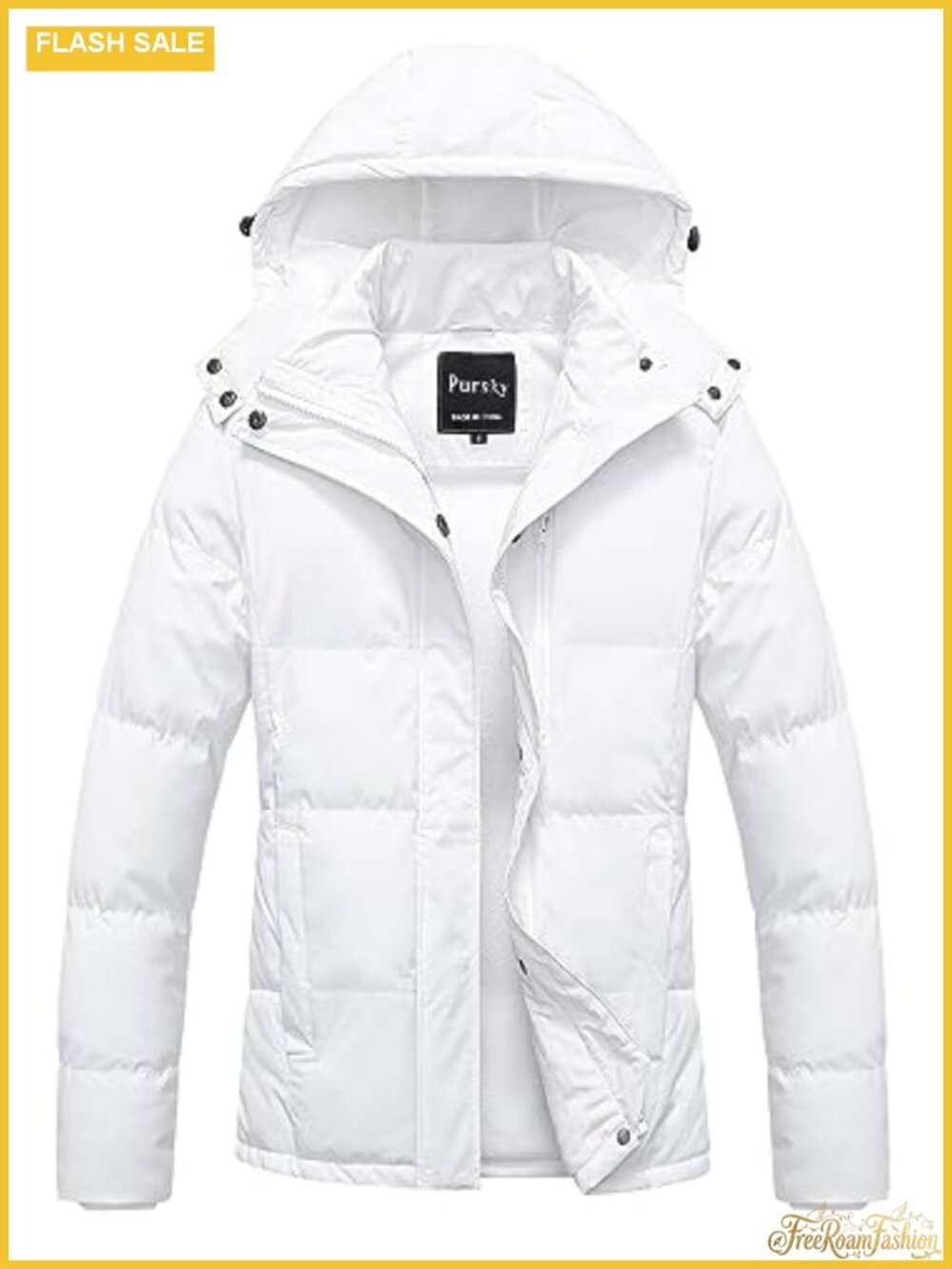 Women's Thicken Quilted Puffer Parka Cropped Ski Jacket Removable Hood